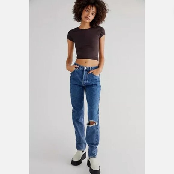 NWT Free People We The Free The Lasso Jeans in Sapphire Blue Size 28 - Picture 5 of 8